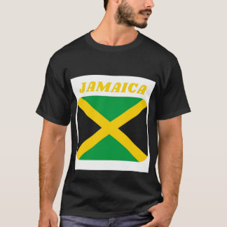 T-shirt T-Shirt, Drapeau Jamaïcain à manches courtes noire