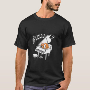 T-shirt T Shirt Drôle Amateur de Musique Chat Orange Jouan