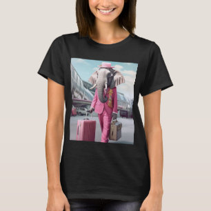 T-shirt T.shirt éléphant rose pour femme