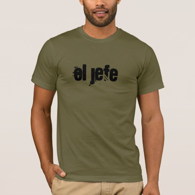 T-shirt T-shirt, Espagnol, jefe, patron (Devant)