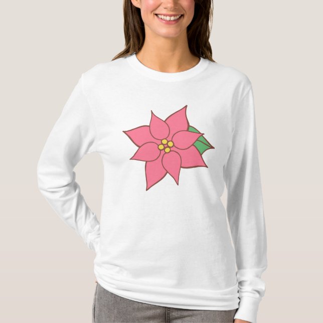T-shirt T Shirt Euphorbe Rose  (Devant)