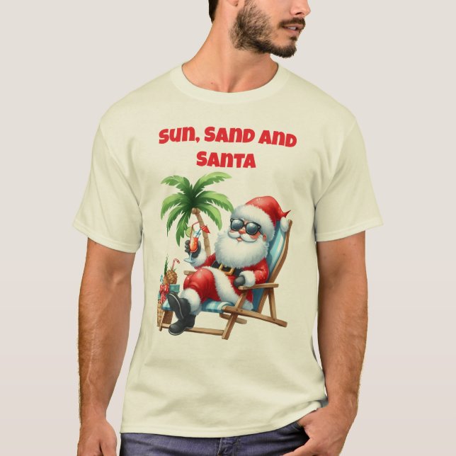 T-shirt T-Shirt-Family Tropical Christmas T Shirts (Devant)