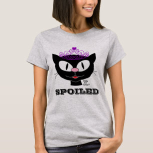 T-shirt T Shirt Femme Chat Princesse Gâtée Cartoon