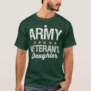 T-shirt T Shirt Fille de Vétéran de l'Armee 