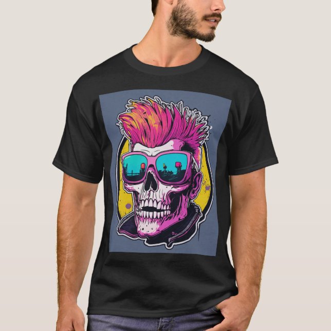 T-shirt "T-Shirt Graphique Visage Crâne" (Devant)