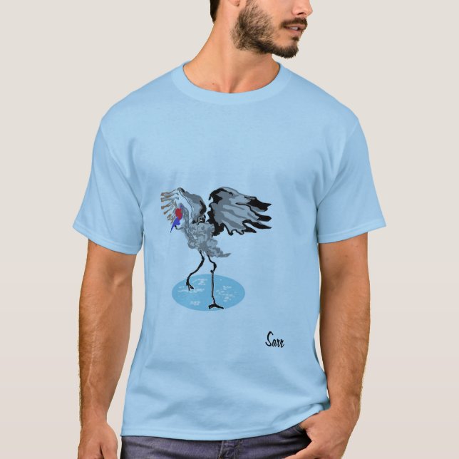 T-shirt T-shirt, Grue d'oiseaux (Devant)
