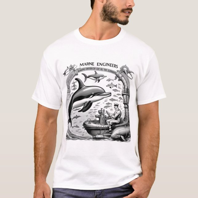 T-shirt T-Shirt, ingénieur en marine (Devant)