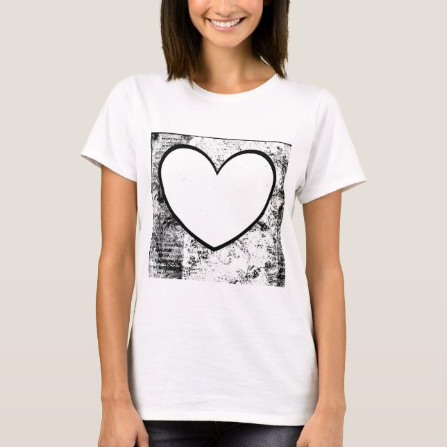 T-shirt T-shirt, insertion de photo de forme de coeur (Devant)