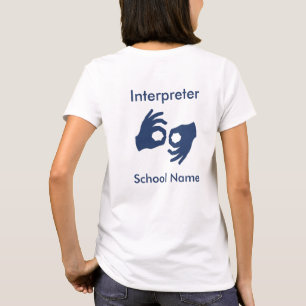 T-shirt T-Shirt, interprète en langue des signes - bleu m