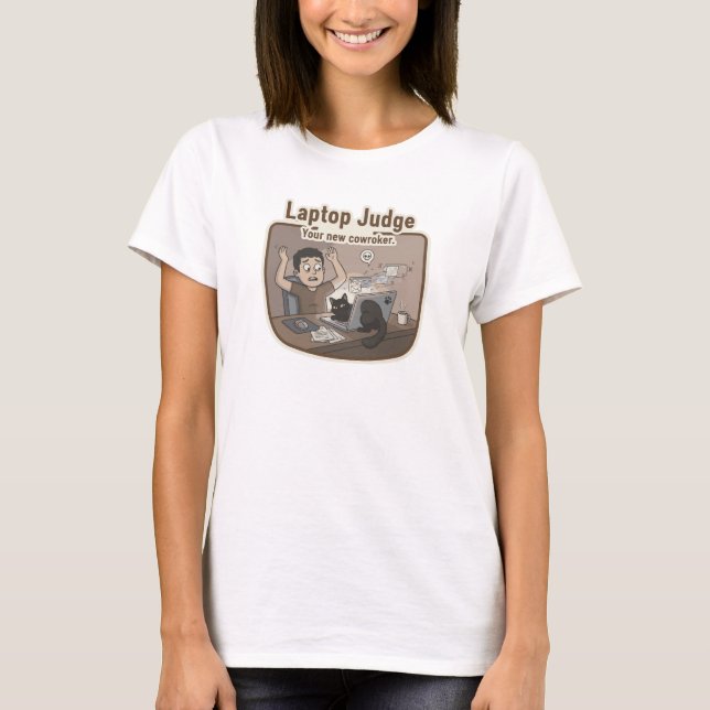 T-shirt T-Shirt, juge d'ordinateur portable (Devant)