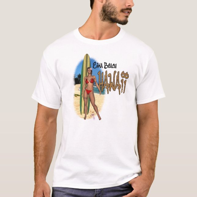 T-shirt T-Shirt, la fillette de surfeurs d'Hawaii Ewa (Devant)