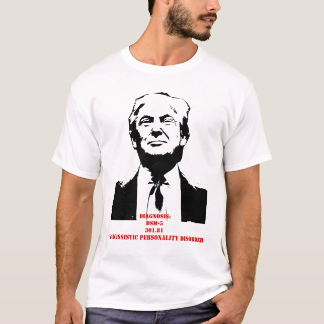 T-shirt T Shirt le président Trump avec son diagnostic (Devant)