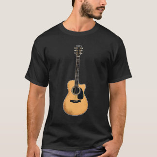 T-shirt T Shirt Logo Guitare Acoustique