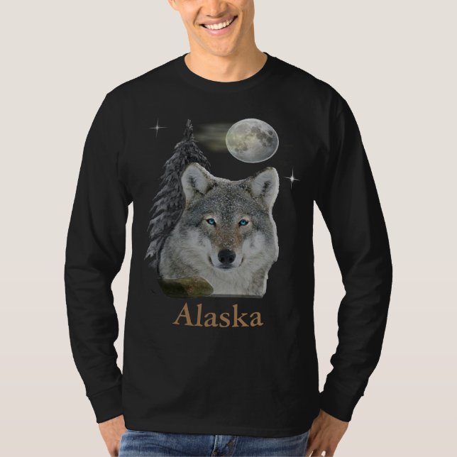 T-shirt T-Shirt, loup d'Alaska (Devant)
