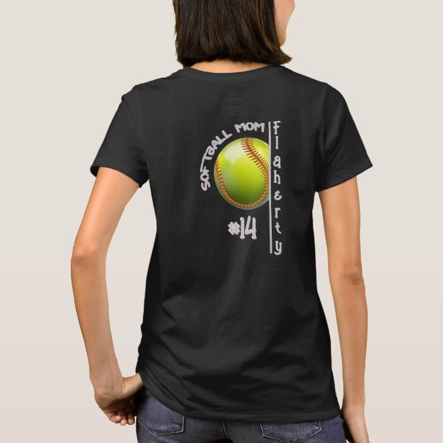 T-shirt T Shirt maman de softball (Dos)
