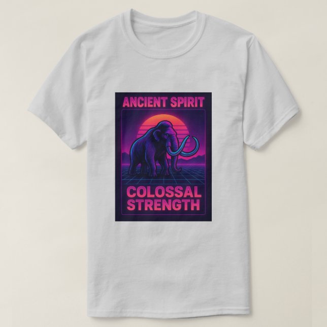 T-shirt "T-shirt Mammoth Synthwave | Colonnes de l'Esprit  (Design devant)