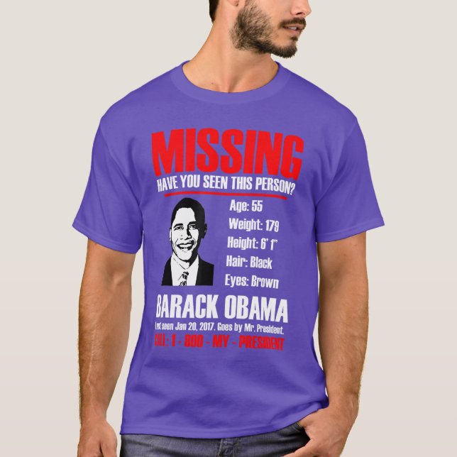 T-shirt T Shirt Manquant Obama (Devant)