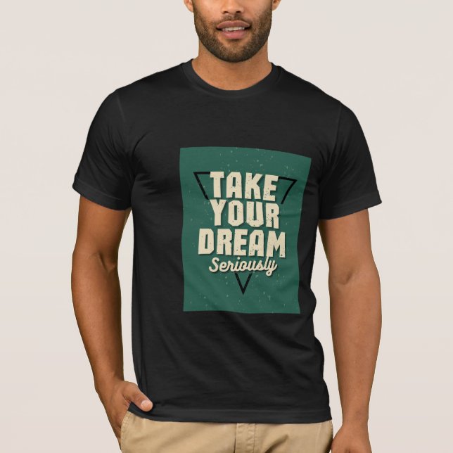 T-shirt "T-shirt motivational vert foncé" (Devant)