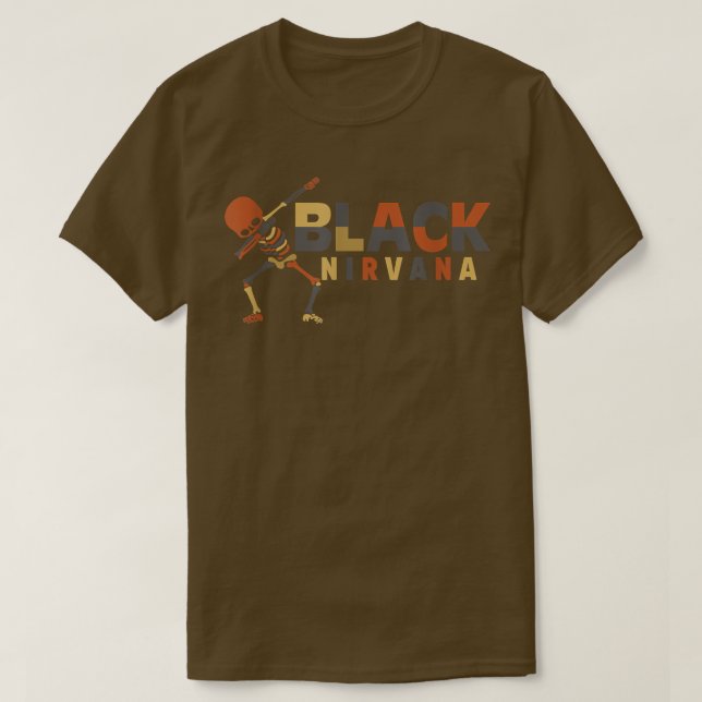 t-shirt T-shirt nirvana noir squelette (Design devant)