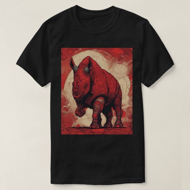T-shirt T-shirt, Noir, Rhino Rouge (Design devant)