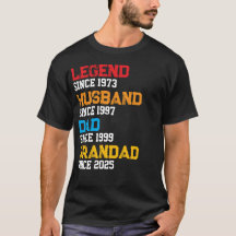 T Shirt Papa Légende Mari Grand-père Année personn