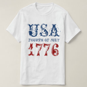 T-shirt T shirt patriotique vintage 4 juillet 1776