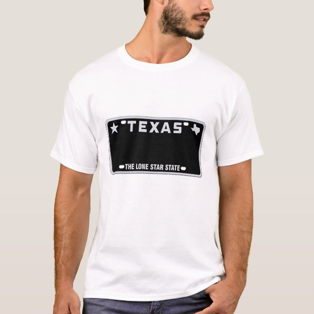 T-shirt T-Shirt, plaque de licence du Texas (Devant)
