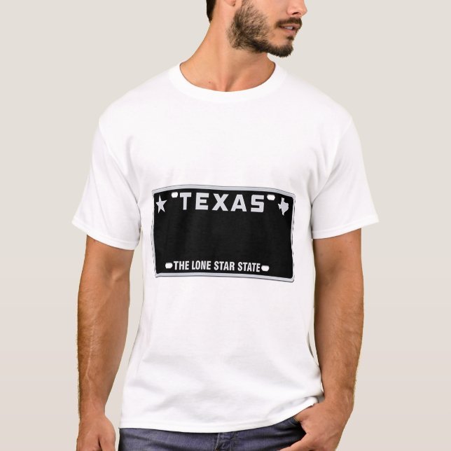 T-shirt T-Shirt, plaque de licence du Texas (Devant)