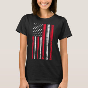 T-shirt T Shirt Premium Équipe de Baseball Drapeau América