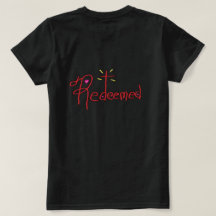 T Shirt « Redeemed » Texte Dessiné à la Main Croix