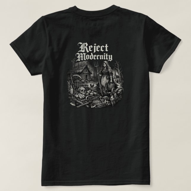 T-shirt T Shirt Refuser la Modernité Sombre (Design dos)