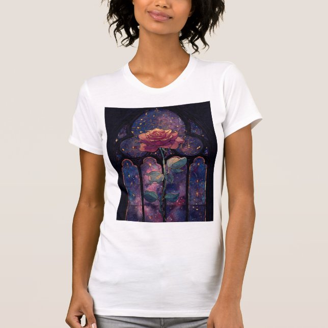 T-shirt "T-shirt Rose cosmique (Devant)