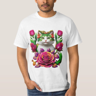 T-shirt T_Shirt Royal Fleur de Chat Art