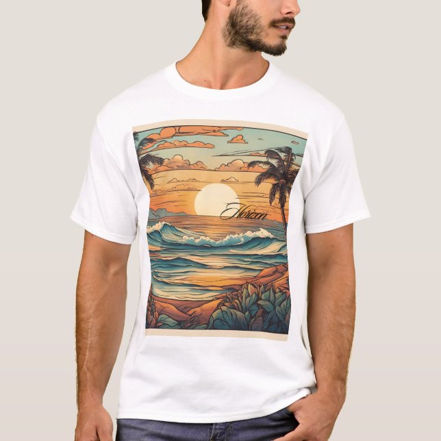 T-shirt "T-shirt Sunset Horizon Beach Vibes (Devant)
