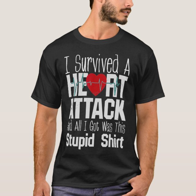 T-shirt T-Shirt, survivant de l'attaque cardiaque Art roug (Devant)