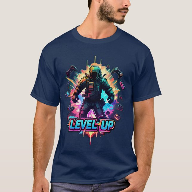 T-shirt T-shirt T-shirt Neon Arcade Glitch Retro (Devant)