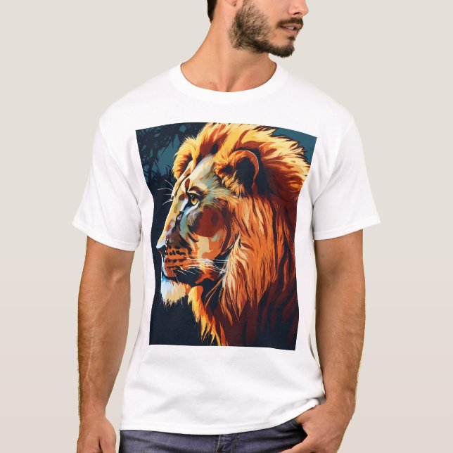 T-shirt "T-shirt tête de lion silhouette - gras et puissan (Devant)