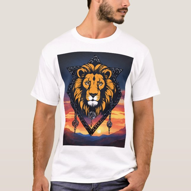 T-shirt "T-shirt tête de lion silhouette - gras et puissan (Devant)