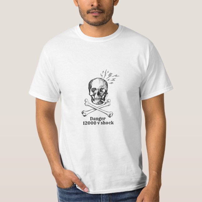 T-shirt T shirt thème de danger de crâne (Devant)
