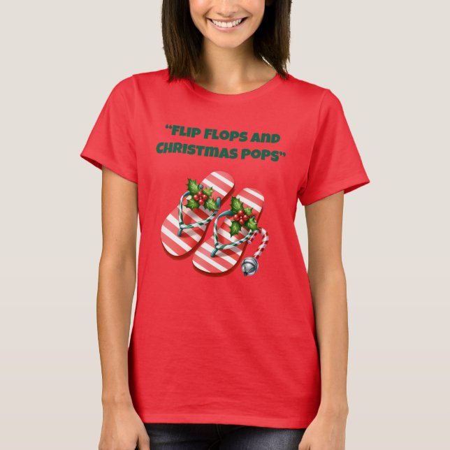 T-shirt T-Shirt-Tropical Christmas Family T Shirts (Devant)