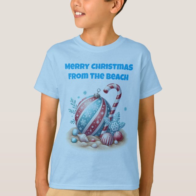 T-shirt T-Shirt-Tropical Christmas Family T Shirts (Devant)
