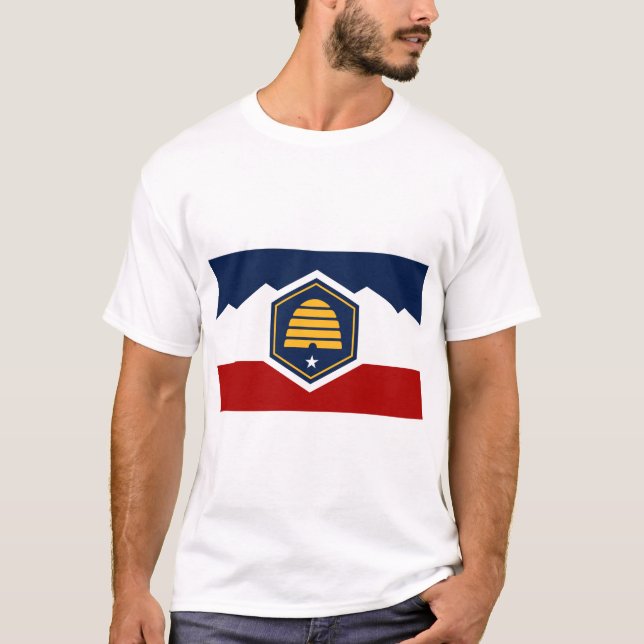 T-shirt T Shirt with Flag of Utah, USA (Devant)