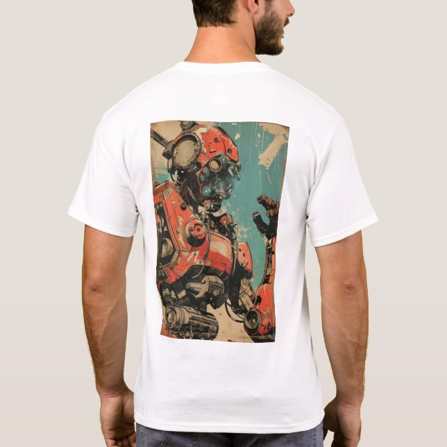 T-shirt T-ShirtDesc Retro Futuristic Mech (Dos)