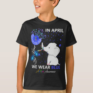 T-shirt T-ShirtIN Avril Nous portons l'éléphant bleu Autis