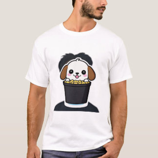T-shirt T-ShirtMignon chien de dessin animé assis dans un 