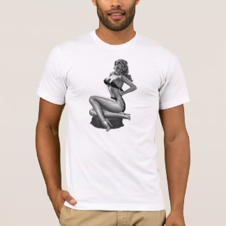 T-shirt T_Shirts Noirs Blancs Filles pin up (2)