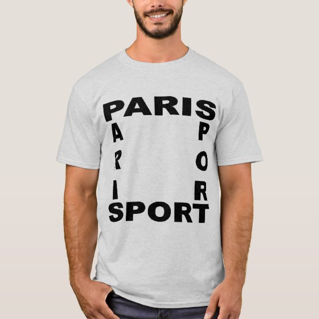 T-shirt T-shit basique cendre  PARIS  SPORT (Devant)