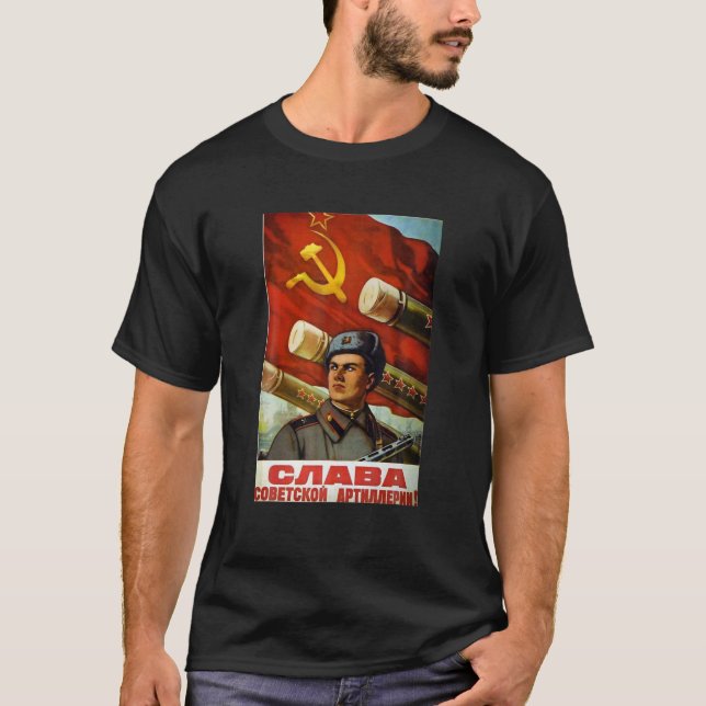 T-shirt T soviétique Chemise URSS Poster vintage de propag (Devant)