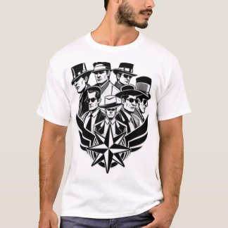 T-shirt T-Vintage Mafia Brotherhood – Classic Noir Gang Il
