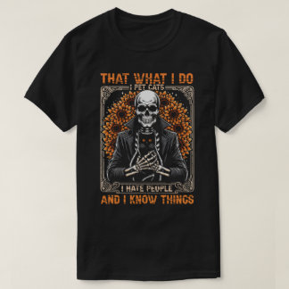 T-shirt TA110-I Pet Chats Je Déteste Les Gens Et Connais L